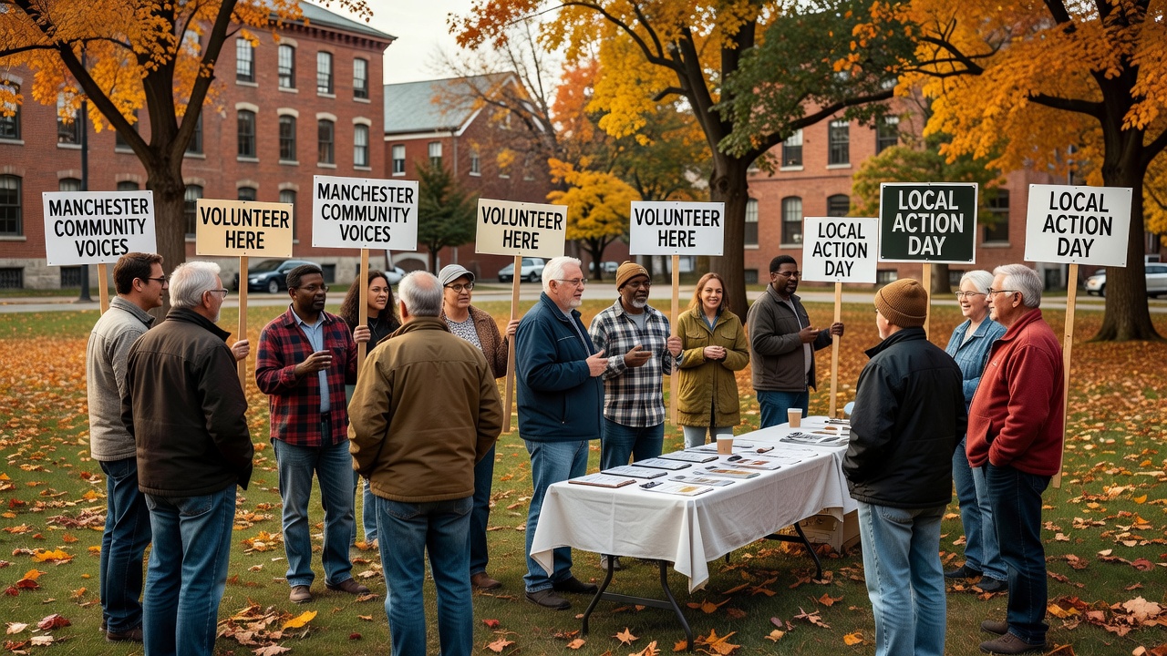 Community event with neighbors and volunteers